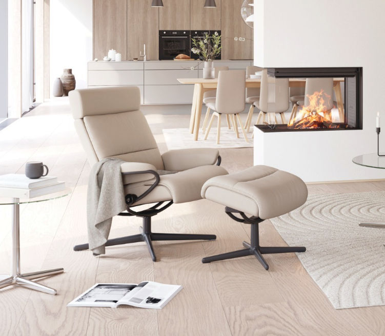 stressless batick leather milky white