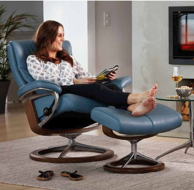 stressless paloma teal blue leather