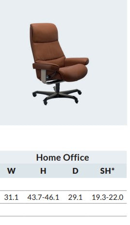 Stressless View home office chair dimensions: width, height, depth and seat height