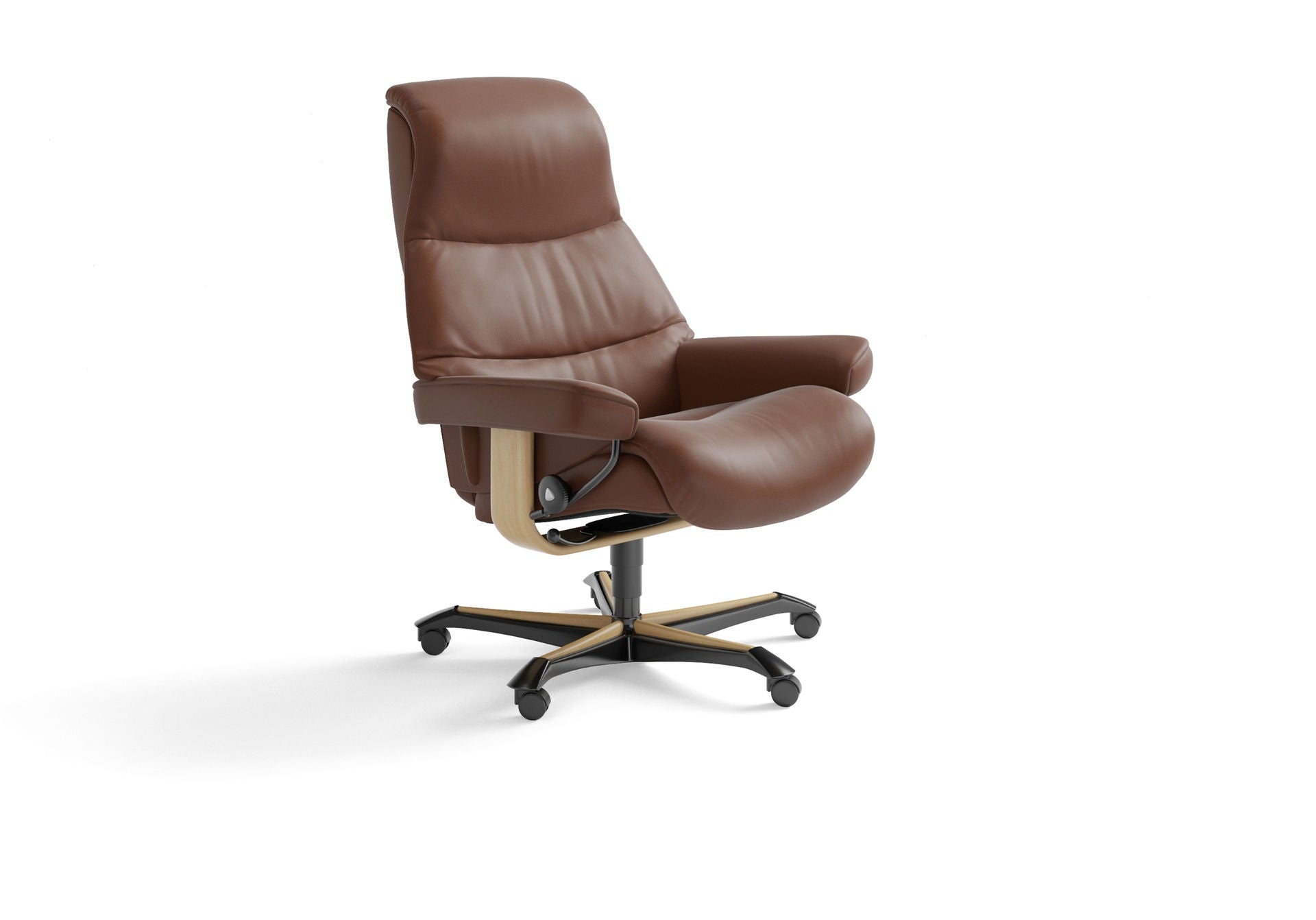 Stressless View home office chair in Paloma Copper leather, side view