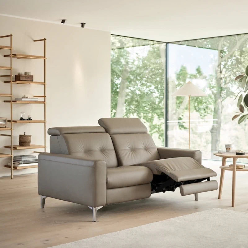 Stressless® Anna Loveseat reclined in a modern living room