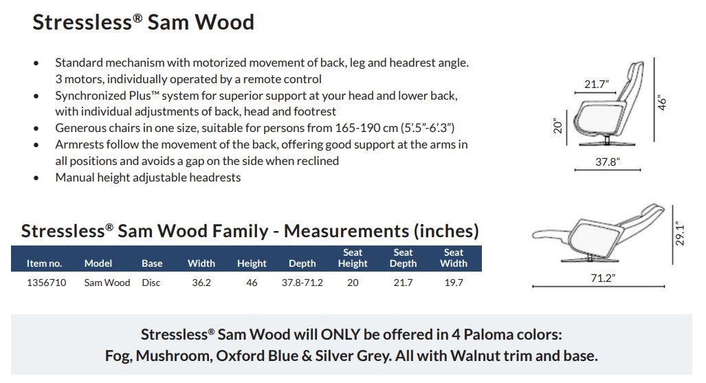 stressless sam power recliner