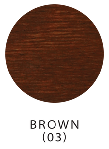 Stressless Brown (03) wood stain swatch with label