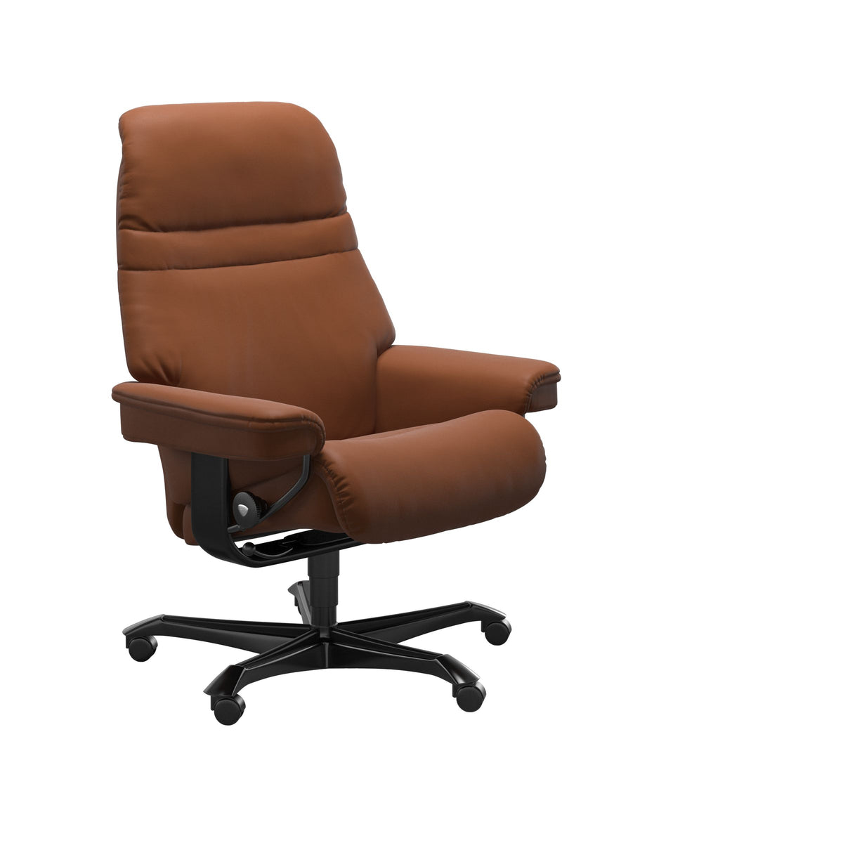 Stressless Sunrise home office chair in Paloma New Cognac leather